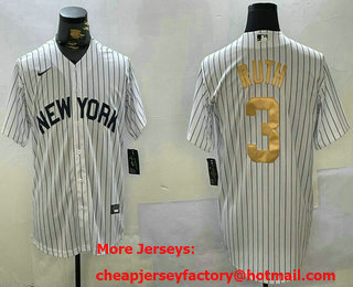 Men's New York Yankees #2 Derek Jeter White Pinstripe Fashion Cool Base Jersey