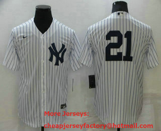 Men's New York Yankees #21 Paul ONeill White Stitched MLB Nike Cool Base Jersey