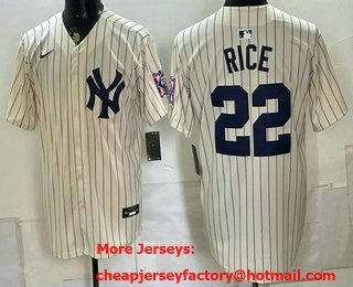Men's New York Yankees #22 Ben Rice Name Cream 2026 Field of Dreams Stadium Stitched Jersey