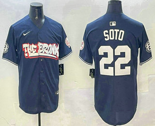 Men's New York Yankees #22 Juan Soto Navy Fashion Cool Base Jersey