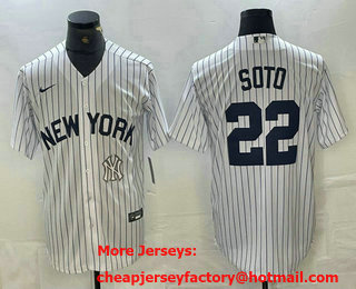 Men's New York Yankees #22 Juan Soto White 2024 Cool Base Stitched Jersey 12