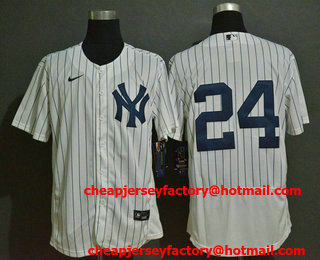 Men's New York Yankees #24 Gary Sanchez White Home No Name Stitched MLB Flex Base Nike Jersey