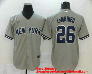 Men's New York Yankees #26 DJ LeMahieu Gray Stitched MLB Cool Base Nike Jersey