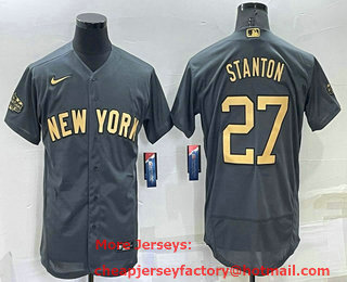 Men's New York Yankees #27 Giancarlo Stanton Grey 2022 All Star Stitched Flex Base Nike Jersey