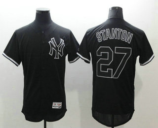 Men's New York Yankees #27 Giancarlo Stanton Lights Out Black Fashion 2016 Flex Base Stitched MLB Jersey