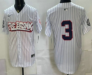 Men's New York Yankees #3 Babe Ruth White Bronx Graffiti V2 Vapor Limited Stitched Baseball Jersey