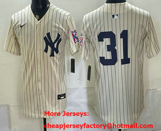 Men's New York Yankees #31 Cam Schlittler Cream 1939 Throwback Jersey