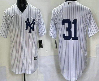 Men's New York Yankees #31 Ichiro Suzuki White Cool Base Jersey
