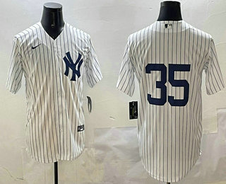 Men's New York Yankees #35 Cody Bellinger White Without Name Cool Base Stitched Jersey