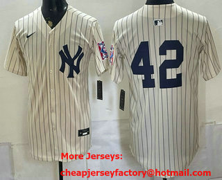 Men's New York Yankees #42 Mariano Rivera Cream 1939 Throwback Jersey