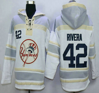Men's New York Yankees #42 Mariano Rivera White Retired Player Home MLB Hoodie