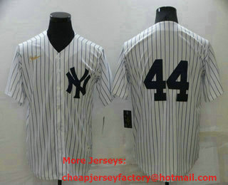 Men's New York Yankees #44 Reggie Jackson No Name White Throwback Stitched MLB Cool Base Nike Jersey
