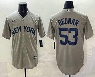 Men's New York Yankees #53 David Bednar Grey Field of Dreams Cool Base Jersey