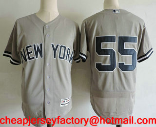 Men's New York Yankees #55 Sonny Gray Gray Road No Name Stitched MLB Flex Base Jersey