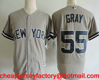 Men's New York Yankees #55 Sonny Gray Gray Road Stitched MLB Cool Base Jersey