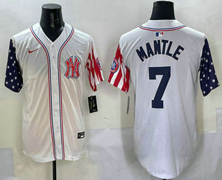 Men's New York Yankees #7 Mickey Mantle White USA Limited Fashion Stitched Jersey