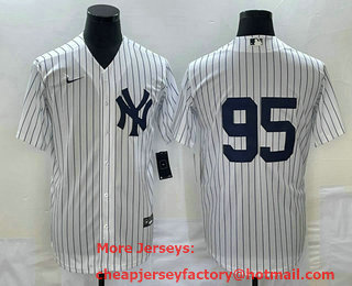 Men's New York Yankees #95 Oswaldo Cabrera White Stitched Nike Cool Base Throwback Jersey