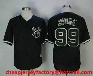 Men's New York Yankees #99 Aaron Judge Black Fashion Stitched MLB Cool Base Jersey