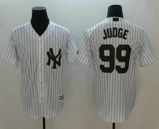 Men's New York Yankees #99 Aaron Judge White 2018 Memorial Day Stitched MLB Cool Base Jersey