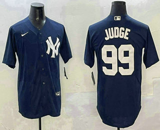 Men's New York Yankees #99 Aaron Judge Navy Blue Stitched Nike Cool Base Jersey