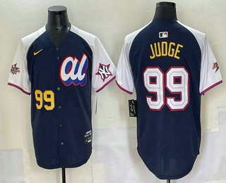 Men's New York Yankees #99 Aaron Judge Navy Thanksgiving 2025 All Star Limited Stitched Jersey