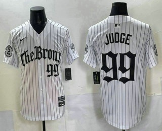 Men's New York Yankees #99 Aaron Judge White Pinstripe Vapor Premier Limited Stitched Jersey