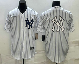 Men's New York Yankees Big Logo White Stitched MLB Cool Base Nike Jersey 01