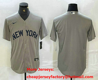 Men's New York Yankees Blank 2021 Grey Field of Dreams Cool Base Stitched Baseball Jersey