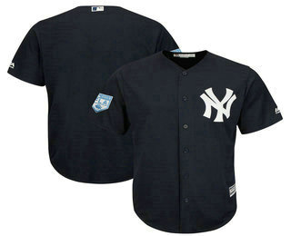 Men's New York Yankees Blank Navy Blue 2019 Spring Training Cool Base Jersey