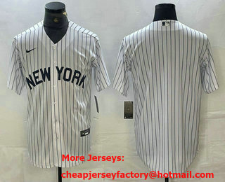 Men's New York Yankees Blank White 2024 Cool Base Stitched Jersey 11