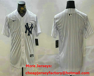 Men's New York Yankees Blank White Pinstripe Cool Base Jersey
