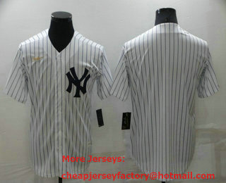 Men's New York Yankees Blank White Throwback Stitched MLB Cool Base Nike Jersey