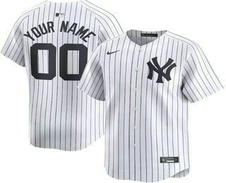 Men's New York Yankees Customized White Limited Jersey