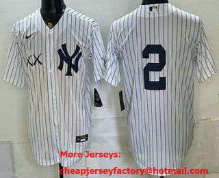 Men's New York Yankees x KAWS #2 Derek Jeter White Stadium Stitched Jersey
