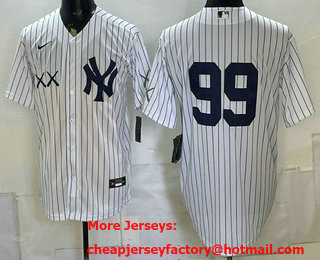 Men's New York Yankees x KAWS #99 Aaron Judge White Stadium Stitched Jersey