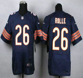Men's Nike Chicago Bears #26 Antrel Rolle Navy Blue Team Color NFL Nike Elite Jersey