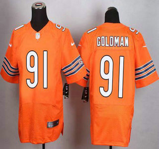 Men's Nike Chicago Bears #91 Eddie Goldman Orange Alternate NFL Nike Elite Jersey
