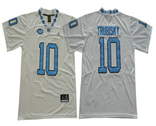 Men's UNC North Carolina Tar Heels #10 Mitchell Trubisky White Stitched NCAA Nike College Football Jersey