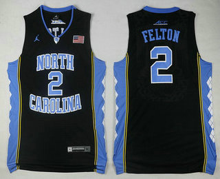 Men's North Carolina Tar Heels #2 Jalek Felton Black Soul Swingman Basketball Jersey