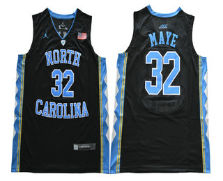 Men's North Carolina Tar Heels #32 Luke Maye Black College Basketball Brand Jordan Swingman Stitched NCAA Jersey