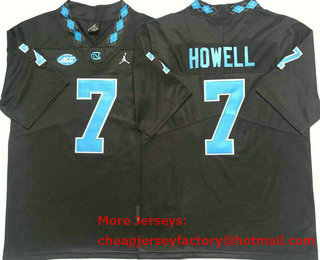 Men's North Carolina Tar Heels #7 Sam Howell Black 2017 Vapor Untouchable Stitched Nike NCAA Jersey