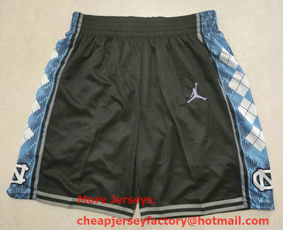 Men's North Carolina Tar Heels Black Stitched Shorts