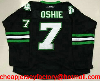 Men's North Dakota Fighting Sioux #7 T.J. Oshie Black Stitched College Ice Hockey Jersey