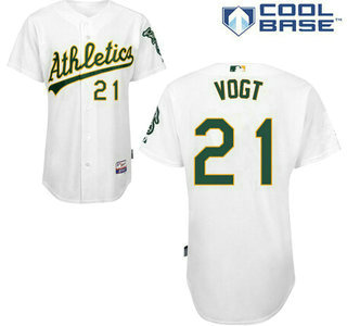 Men's Oakland Athletics #21 Stephen Vogt White Jersey