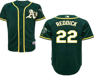 Men's Oakland Athletics #22 Josh Reddick Green Stitched Baseball Jersey