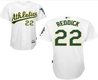 Men's Oakland Athletics #22 Josh Reddick White Home Stitched Baseball Jersey