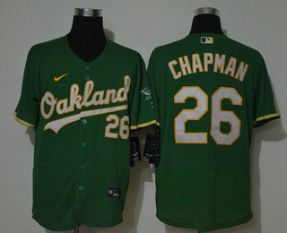 Men's Oakland Athletics #26 Matt Chapman Green Stitched MLB Cool Base Nike Jersey