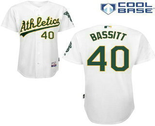Men's Oakland Athletics #40 Chris Bassitt White Home Stitched Baseball Jersey