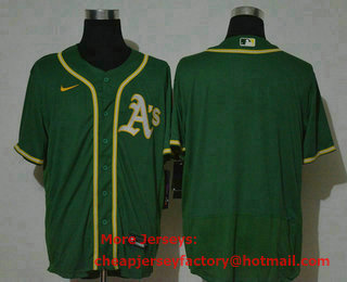 Men's Oakland Athletics Blank Green Stitched MLB Cool Base Nike Jersey