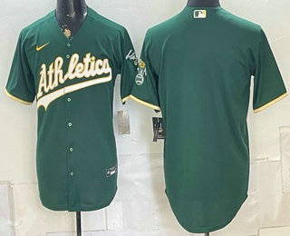 Men's Oakland Athletics Blank Green With Patch Stitched Jersey